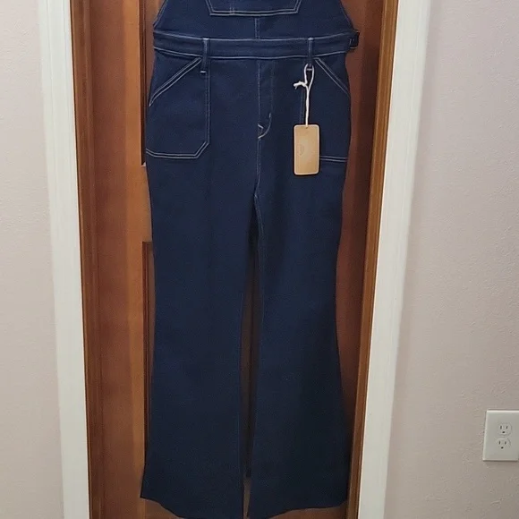 Porter Blue Organic Cotton Bonnie Bibb Classic Blue Denim Overalls - Picture 3 of 13